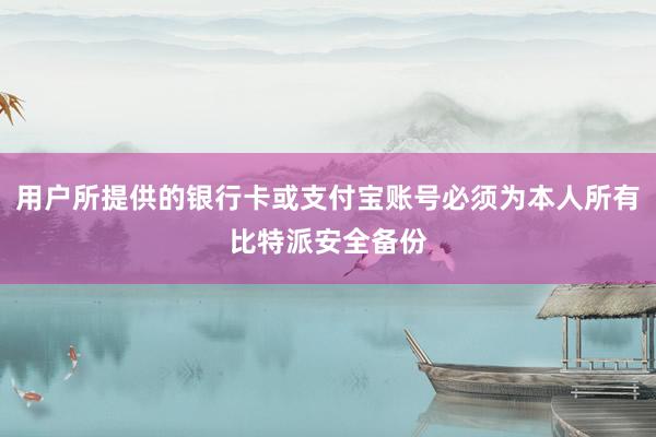 用户所提供的银行卡或支付宝账号必须为本人所有比特派安全备份