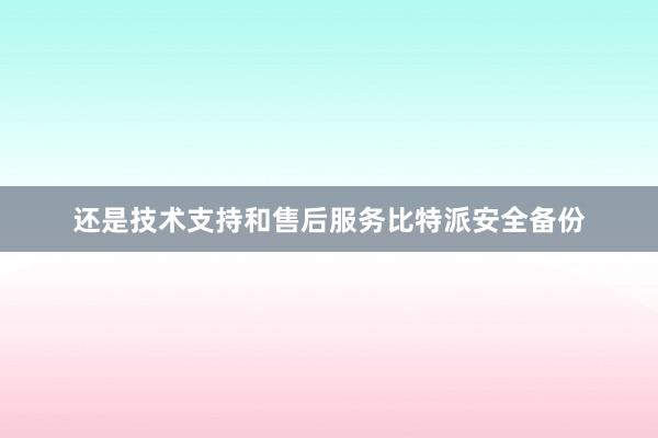 还是技术支持和售后服务比特派安全备份