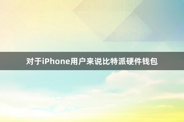 对于iPhone用户来说比特派硬件钱包