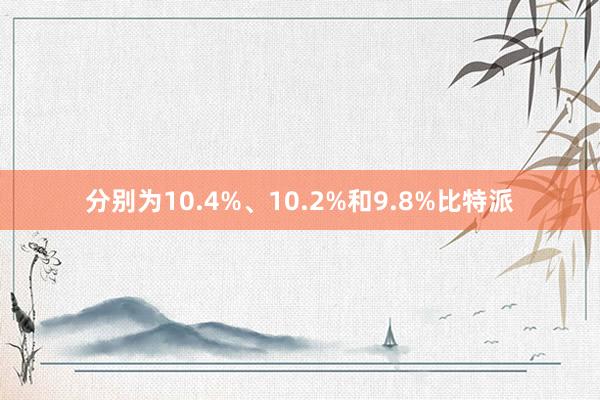 分别为10.4%、10.2%和9.8%比特派