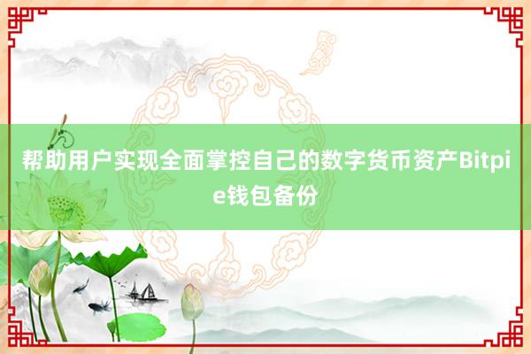 帮助用户实现全面掌控自己的数字货币资产Bitpie钱包备份