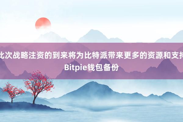 此次战略注资的到来将为比特派带来更多的资源和支持Bitpie钱包备份