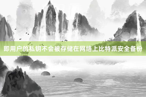 即用户的私钥不会被存储在网络上比特派安全备份