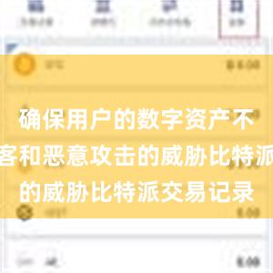 确保用户的数字资产不受网络黑客和恶意攻击的威胁比特派交易记录