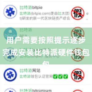 用户需要按照提示逐步完成安装比特派硬件钱包